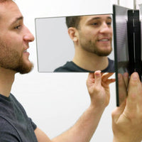 1 x RAW Customer Returns 360 Degree Mirror, 3 Way Mirror with Mounts, Adjustable Vanity Mirror for Bathroom Bedroom Makeup Shower Shaving Styling Cutting - RRP €27.22