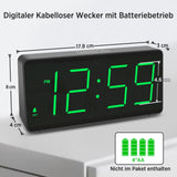 1 x RAW Customer Returns Eachui digital alarm clock battery operated with large numbers, digital alarm clock with LED display, adjustable brightness and volume, snooze, 12 24 hour and DST mode green numbers  - RRP €19.99