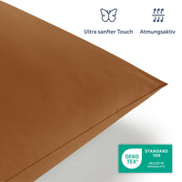 1 x RAW Customer Returns Blumtal bed linen 155x200 cm 2 pillowcases 40x80 cm - Duvet covers made of breathable microfiber, super soft duvet cover set, Oeko-Tex certified, 4-piece - brown - RRP €20.4