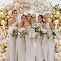 9 x Brand New 146 Pcs Beige, Sand White, White Gold Balloon Garlands, with Nude Balloons, for Bohemian Balloons, Wedding, Birthday, Party, Baby Shower, Birthday Decoration - RRP €114.3