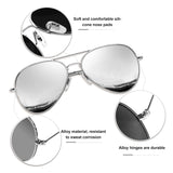 1 x RAW Customer Returns KANASTAL Sunglasses Men and Women Mirrored Silver Lenses with Premium Metal Frame UV400 Protection Classic Mirrored Glass Sunglasses - RRP €19.67