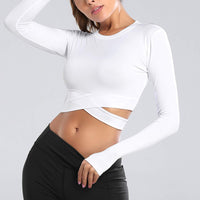 1 x RAW Customer Returns MUYOGRT T-Shirt Women s Sports Shirt Long Sleeve Crop Top Sexy Sports Top Cropped Summer Running Shirt Breathable Sports Top Lightweight Yoga Fitness Shirts Quick Dry Functional Shirt - RRP €19.14