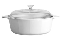 1 x RAW Customer Returns CorningWare Pyroceram Round Classic Casserole, Glass-Ceramic, 2.25 l, Cooking Pot with Handles and Glass Cover, White Medium  - RRP €181.36