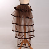 1 x RAW Customer Returns GRACEART Victorian Steampunk Black Bustle Lace Tutu Belt Petticoat Brown  - RRP €25.0