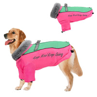 1 x Brand New Dog Coat with Fleece Collar Waterproof Jackets Pet Winter Warm Clothes Dog Jacket Outdoor Sports Reflective Dog Windproof Adjustable Dog Outfit Vest Dog Clothes 2XL, Blue  - RRP €20.4