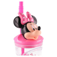 1 x RAW Customer Returns Stor Reusable Children s Cup with Straw and Lid with 3D Figurine and 360 ml Capacity of Minnie Mouse - RRP €9.23