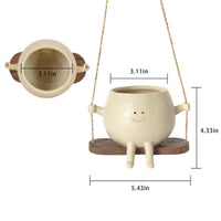 1 x RAW Customer Returns Hanging flower pots with swing face - cute flower pot with smile face and swing, swing face planter for home and garden, gift for mother and teaching, Christmas, teacher recognition - RRP €16.99