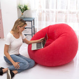 1 x RAW Customer Returns LONEEDY Inflatable Chair Sofa, Inflatable Seat Gaming Lounger, Indoor Outdoor Camping Garden Stylish Soft Plush Fabric for Adults Kids Single Spherical Red  - RRP €29.33