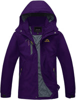 1 x RAW Customer Returns TACVASEN Women s Water-Repellent Rain Jacket Hiking Sports Jacket Softshell Jacket, Dark Purple - RRP €59.47