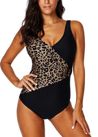 1 x RAW Customer Returns AOQUSSQOA Women s One-Piece Swimsuit Leopard Print Swimwear Figure-Shaping Tummy Control Bikini Large Size Beachwear Leopard2, XL  - RRP €31.99