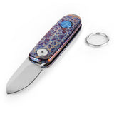 1 x RAW Customer Returns Titanium keyring snap hook for keys Titanium folding knife pocket knife for outdoor, camping survival - RRP €40.33