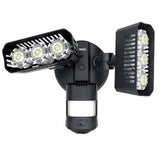 1 x RAW Customer Returns SANSI LED spotlight with motion detector outdoors, 2700LM 5000K daylight white super bright outdoor light with adjustable 2 heads, IP65 waterproof floodlight security light for garage, yard, black - RRP €40.33