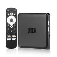 1 x RAW Customer Returns Android TV Box G1 - Smart TV Box 4K Compatible with Google Netflix certified, TV Box Android 2024 Soporta WiFi6, BT5.0 AV1, 4G 32G, Compatible Dolby Vision Audio, HDR10 , Voice Assistant - RRP €89.75