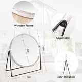 2 x RAW Customer Returns JJUUYOU Makeup Mirror for Desk, Table Stand 360 Rotating Mirror Portable Table Makeup Mirror Rustic White 23 cm Small Standing Mirror for Desk - RRP €24.2