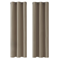 1 x RAW Customer Returns Deconovo Blackout Curtains Eyelet Thermal Curtains Opaque Curtains Winter Heat Protection, 214 x 107 cm Height x Width , Taupe, Set of 2 - RRP €40.49