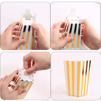 1 x RAW Customer Returns jsysj 60 Pieces Popcorn Boxes, Children s Small Striped Popcorn Bags, Paper Candy Bar Bag, Party Paper Bag, Snack Box for Home, Wedding, Movie Night or Party - RRP €14.89