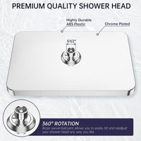 1 x RAW Customer Returns Rain shower head shower head 35X22cm rain shower square watersaving YUANNY head shower with anti-limescale nozzles adjustable built-in shower heads bathroom large overhead shower square chrome, white - RRP €30.24