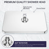 1 x RAW Customer Returns Rain shower head shower head 35X22cm rain shower square watersaving YUANNY head shower with anti-limescale nozzles adjustable built-in shower heads bathroom large overhead shower square chrome, white - RRP €39.99