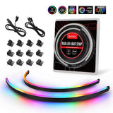 1 x RAW Customer Returns Speclux Neon Digital RGB LED Strip Combo Set PC LED Strip 400mm RGB 5V 3-Pin Aura SYNC, Gigabyte RGB Fusion, With 12 Strong Magnetic Mounts - RRP €30.24