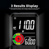 1 x RAW Customer Returns BSIDE Digital Multimeter, Color LCD Display with 3 Results, 999 Counts, Voltmeter, Rechargeable with Smart Mode, Capacitance Ohm, Hz, Diode, Duty Cycle, Live Check, Voltage Tester, Black - RRP €45.99