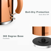 1 x RAW Customer Returns ASCOT Kettle Stainless Steel, Electric Kettle Gifts for Men Women Family 1.5 liter Retro Tea Kettle Boil-dry Protection, Automatic Shut-off Rose Gold  - RRP €45.99