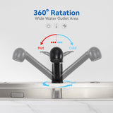 1 x RAW Customer Returns Auralum kitchen faucet extendable black, sink faucet with 360 rotation, rinsing shower kitchen faucet sink faucet extendable sink faucet with shower - RRP €50.99