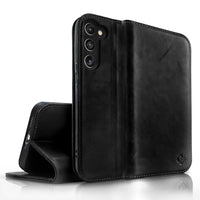 57 x Brand New NALIA genuine leather flip case compatible with Samsung Galaxy S23 Plus case, 360 degree book case, RFID protection, folding case with card slots and magnetic closure, mobile phone case with stand function, color black - RRP €2010.96