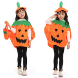 5 x Brand New YKKJ Halloween Pumpkin Costume,Kids Halloween Clothes Pumpkin Costume Kids Cosplay Party Dresses with Beanie Hat and Candy Bags - RRP €54.95