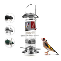 1 x RAW Customer Returns heart of wild animals I Feeding Column Black Niger Seeds for Goldfinch and Siskin - 5 Year Warranty - Made of rustproof metal 52cm, Silver  - RRP €24.74