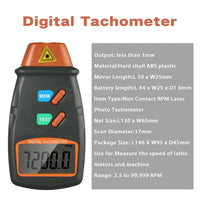 1 x RAW Customer Returns PNGOS Professional Digital Tachometer Chainsaw Non-Contact Tachometer Laser Tachometer Digital Tachometer Measuring Range 2.5RPM 99,999RPM - RRP €19.15