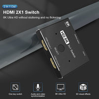 1 x RAW Customer Returns CableDeconn HDMI Ultra HD 8K HDMI 2.1 High Speed 48Gbps Directional Switch Only 2 inch 1out 8K 60Hz 4K 120Hz Splitter Converter Compatible with Xbox PS5 Projectors Monitors - RRP €24.99