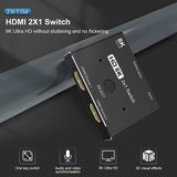 1 x RAW Customer Returns CableDeconn HDMI Ultra HD 8K HDMI 2.1 High Speed 48Gbps Directional Switch Only 2 inch 1out 8K 60Hz 4K 120Hz Splitter Converter Compatible with Xbox PS5 Projectors Monitors - RRP €24.99