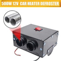 1 x RAW Customer Returns 12V 400-600W Car Fan Heater Defroster, Riloer Portable Anti-Fog Heater Mini Car Heater, Windshield Demister Window Fan, Car Winter Wind Protection Demister Mute Warm Fan with 2 Ports - RRP €42.44