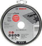 1 x RAW Customer Returns Bosch Accessories Professional 10x cutting disc straight standard for Inox - Rapido stainless steel, WA 60 T BF, 125 mm, 1.0 mm, angle grinder accessories  - RRP €12.06