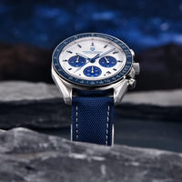 1 x RAW Customer Returns Pagani Design 1701 V3 Moon Wristwatch Men s Quartz Chronograph Watches Japan VK63 Movement Stainless Steel Waterproof Sports Watch, Nylon, Blue, Strap - RRP €82.27