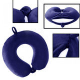 1 x RAW Customer Returns life hall travel pillow - memory foam neck pillow support pillow, luxurious compact and lightweight quick pack for camping, sleep rest pillow navy  - RRP €14.62