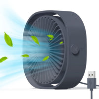 1 x RAW Customer Returns Simpeak Mini USB Fan Silent 3 Speeds Mini Fan, 360 Degree Rotation Portable for Library, Office, Camping, Picnic, Excursions-Gray - RRP €14.49