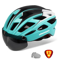 1 x RAW Customer Returns Shinmax Bicycle Helmet Men Women Bicycle Helmet with Visor Magnetic Removable Goggles Bicycle Helmets with Light Adult Cycling Helmet City Helmet Adjustable Breathable Safety Protection MTB Helmet - RRP €45.98