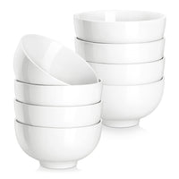 1 x RAW Customer Returns MALACASA, Regular Series, 8-piece porcelain cream white cereal bowl set, 300ml rice bowl, soup bowl, snack bowl, dessert bowl for salad, soups, ramen, fruit etc. 11.4x11.4x5.8cm - RRP €31.63