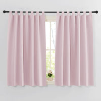 1 x RAW Customer Returns PONY DANCE Children s room curtains, short kitchen curtains, thermal curtain against cold and heat, opaque curtains with loops, blackout curtains, set of 2, H 145 x W 140 cm, light pink - RRP €25.78