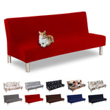 1 x RAW Customer Returns Lydevo Sofa Cover without Armrests 3 Seater Sofa Bed Cover Stretch Armrest Sofa Bed Cover Sofa Cover Armless Clic Clac Elastic Couch Cover Futon for Folding Couch without Armrests, Red - RRP €16.92