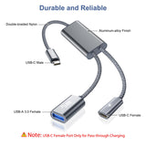 1 x RAW Customer Returns Basesailor USB C OTG Cable Adapter,Type C Male to USB Female 3.0 Splitter with 100W USBC PD Charger,Thunderbolt 3 for iPhone 15 Pro Max,MacBook,iPad 10 11 Air 5 Mini 6,Galaxy S23 S22 Plus A54,Stick - RRP €12.18