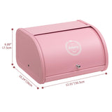 1 x RAW Customer Returns Bread boxes with stainless steel housing metal storage container, pink - RRP €29.99