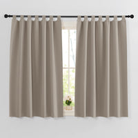 1 x RAW Customer Returns PONY DANCE Children s room curtains, short blackout curtains with loops, window curtains, kitchen blackout curtain, loop curtain, set of 2, H 145 x W 140 cm, sand colour - RRP €25.68