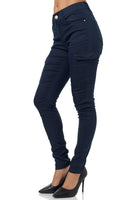 1 x RAW Customer Returns Elara Women s Cargo Jeans Slim Fit Side Pockets Chunkyrayan JEL001 Navy-42 XL  - RRP €31.1