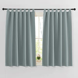 1 x RAW Customer Returns PONY DANCE Blackout Curtains Short Kitchen Curtains with Loops Blackout Curtains Opaque Window Curtains Children s Room Loop Curtain Set of 2 H 145 x W 140 cm, Grey Blue - RRP €29.95