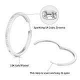 1 x RAW Customer Returns Beutirer Silver Earrings Women with 5A Zirconia Crystal, 18K White Gold Plated Hoop Earrings for Women, 35mm Handmade Earrings, Birthday Mother s Day Valentine s Day Jewelry Gifts for Women - RRP €25.99