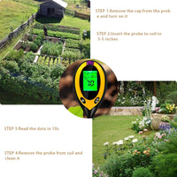 1 x RAW Customer Returns Aunus Ph Value Soil Measuring, 4-in-1 Digital Moisture Meter Plants with PH Temperature Humidity Light with Backlit LCD Display for Garden Agriculture Outdoor Plants - RRP €22.36