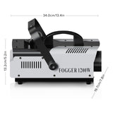 1 x RAW Customer Returns UKing 1200W Mini Fog Machine with 6 RGB LED Controllable Lights, Smoke Machine with Remote Control and 1L Tank for Wedding, Party, Theater, Disco Club - RRP €92.45