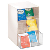 1 x RAW Customer Returns mDesign Kitchen Organizer with 3 Drawers - Storage Box for Tea Bags, Coffee Pods, Sweeteners and More - Plastic Tea Box - Clear - RRP €32.35